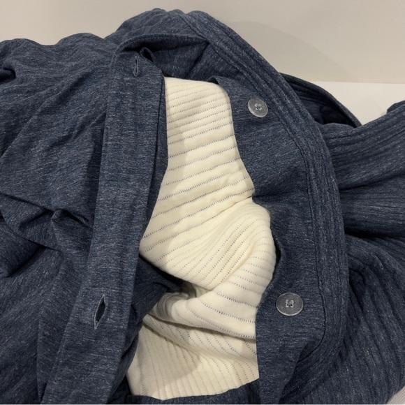 West Elm Cloud Jersey Duvet Cover Heathered Navy Blue Midnight Ribbed - Picture 5 of 10